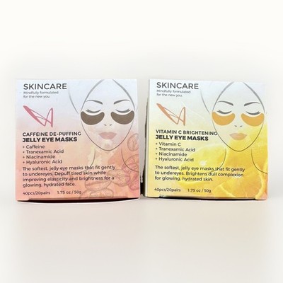 LASplash Eye Mask Duo Set   Vitamin C & Caffeine Jelly Eye Masks 2 Boxes SEALED