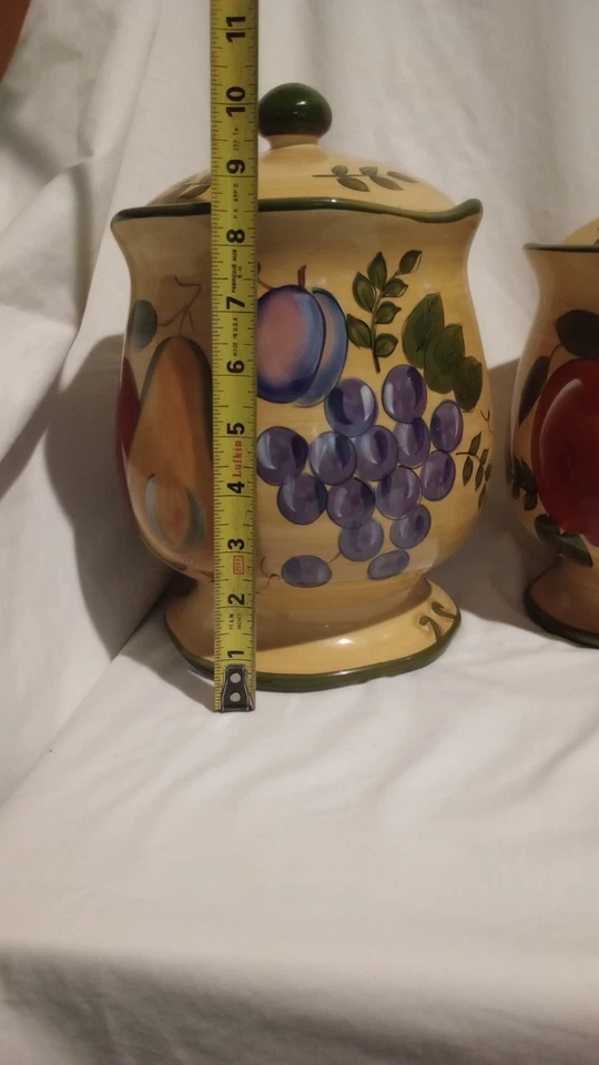 Home Trends Juego de 3 Botes Granada Vintage Manzana Pera Uvas y Ciruela Foto 2 de 4