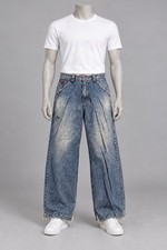 JNCO Jeans Men  s 33x32 Wide Leg Baggy Eagle Graphic Y2K Distressed Denim