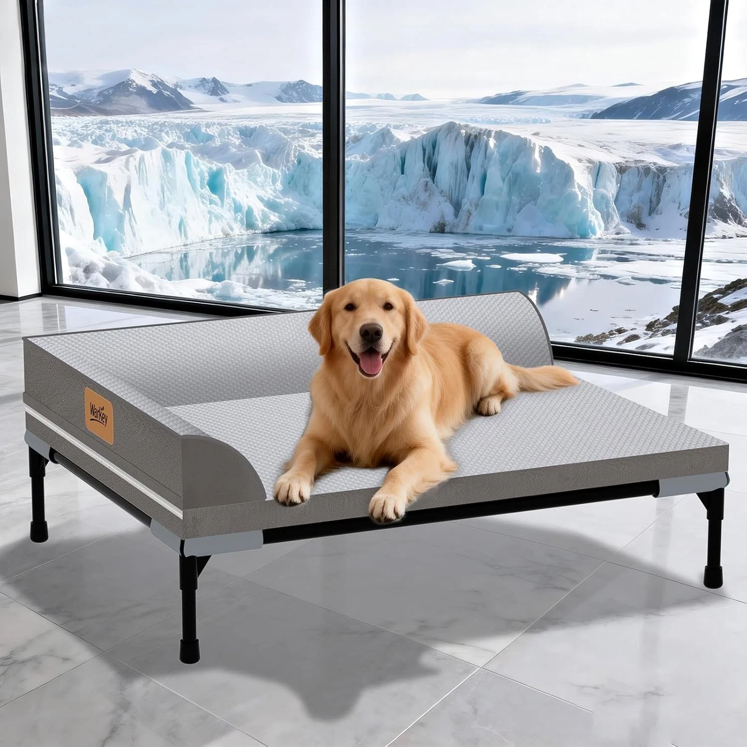 Elevated Cooling Dog Bed, Orthopedic Pet Bed for Large Dogs, Size: 42"*30"*7"
