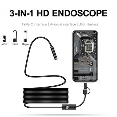 NEW Megapixels HD USB C Endoscope Type C Borescope Inspection Camera for Andro4B