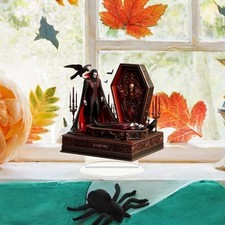 2D Vampire Coffin Acrylic Sign Craft Dek Ornament Gift Accent with Base for