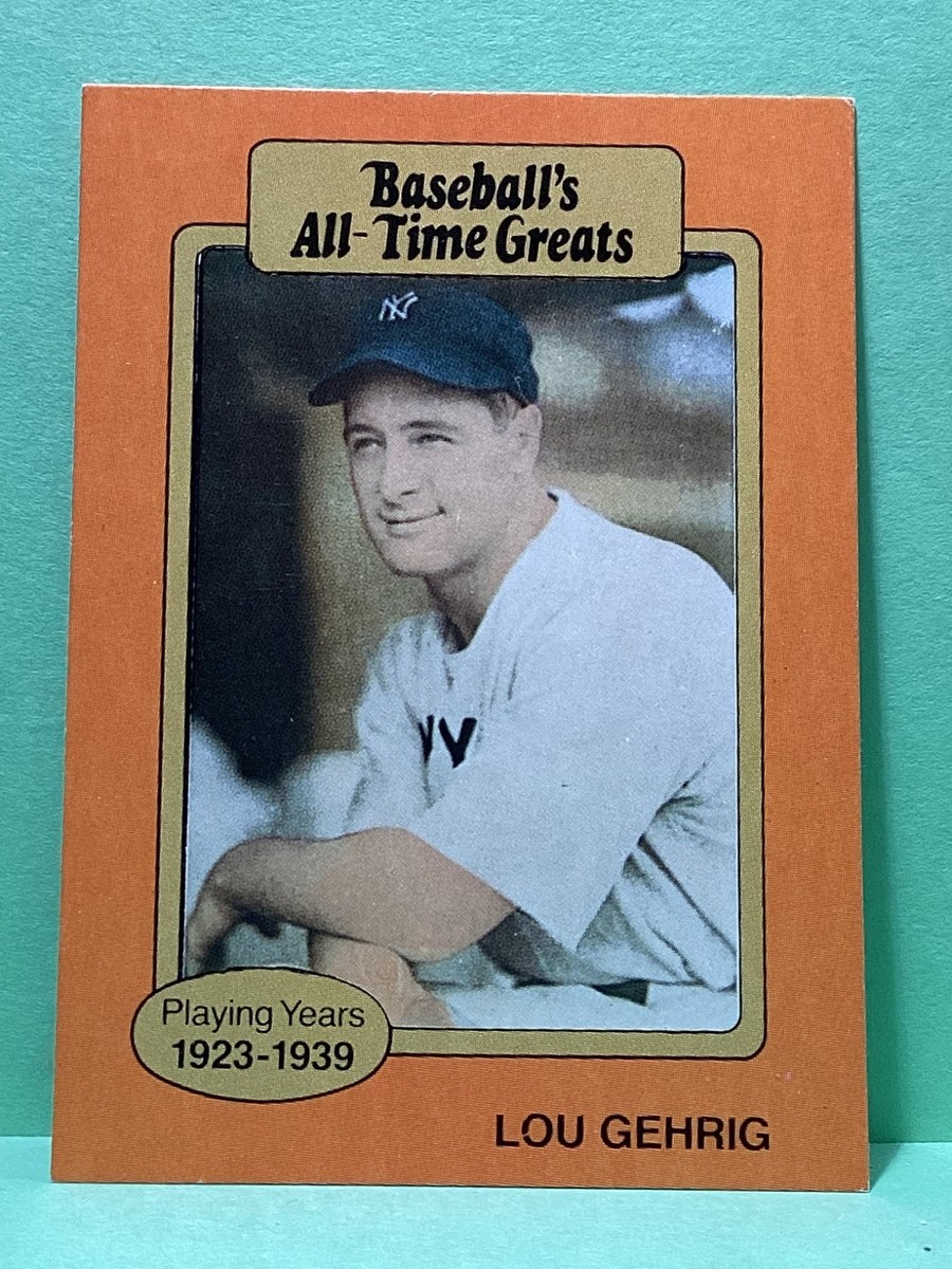 Lou Gehrig 1987 hygrade all-time baseball greats orange border