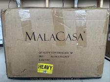 MALACASA Flora Dinnerware Set 30pcs Porcelain Marble Grey Wave-shaped Tableware