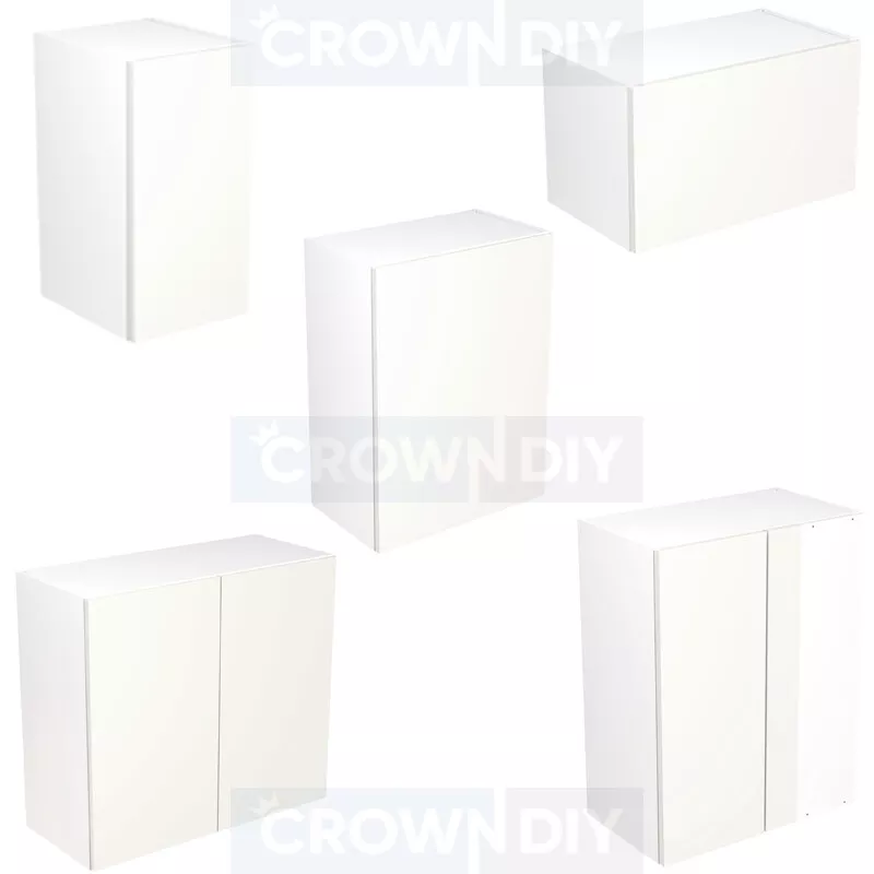 Cheap Kitchen Wall Units with Doors Slab White Unit Storage Cabinet Cupboard MFC