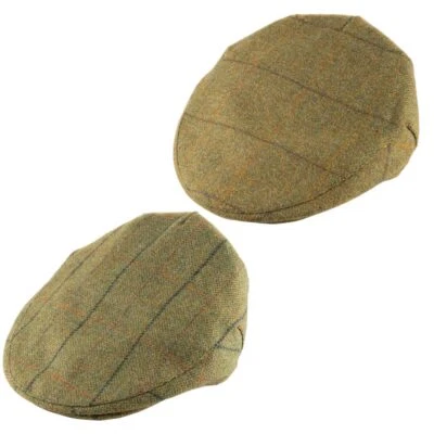 Rydale Derby Tweed Flat Cap UK Made British Wool Lined Cap 6 Colours Available