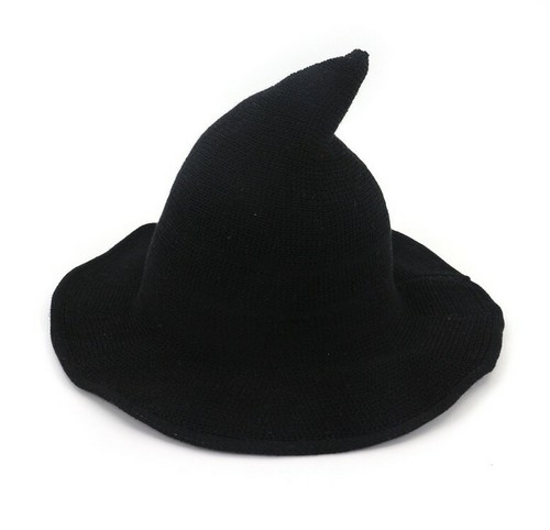 Womens Halloween Witch Hat Modern Cosplay Costume Party Wide Brim Knitted Hat - Afbeelding 14 van 18