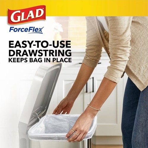 Glad ForceFlex Tall Kitchen Drawstring Trash Bags -Febreze Fresh Clean-13 Gallon - Picture 2 of 15
