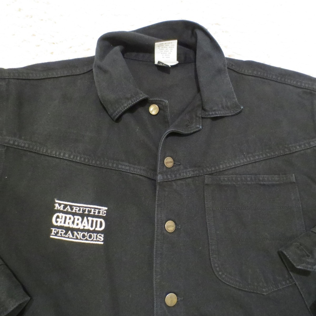 Marithe Francois Girbaud Jacket Mens L Black Denim Chore Coat