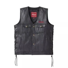 Indian Motorcycle Men’s Vest – Western Cut, Premium Cowhide Leather Jacket