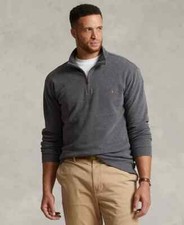NWT MENS POLO RALPH LAUREN ESTATE RIB 1/4 ZIP SWEATER GRAY 4X BIG