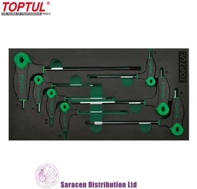 TOPTUL 7 PIECE L-TYPE METRIC HEX KEY SET IN FOAM MODULE - GVA0716