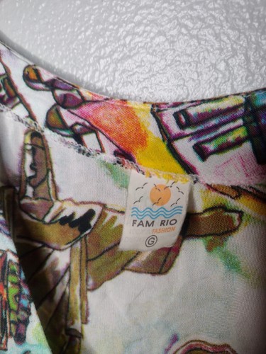 Farm Rio Womens Viscose Mini Dress Cap Sleeve Rio De Janelro City Print M - Picture 2 of 6