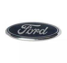 Premium Logo 7" Emblem: BLUE Oval Chrome Logo for Ford Grille
