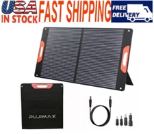 PUJIMAX 100W Solar Panel 7.9lb Foldable 24% Eff USB-C PD60W for Generator RV NEW