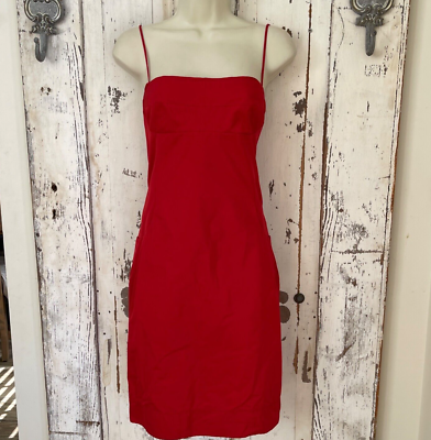 lida baday cocktail dresses Lida Baday Size 6 Woman's Red Silk Pocketed Cocktail Party Sundress Slip  Dress