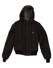 Refrigiwear Womens Hooded Padded Jacket It 40 Small Black Polyester Bd32