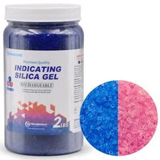 Silica Gel 2LBS Indicating Silica Beads (Blue to Pink) Reusable Desiccant
