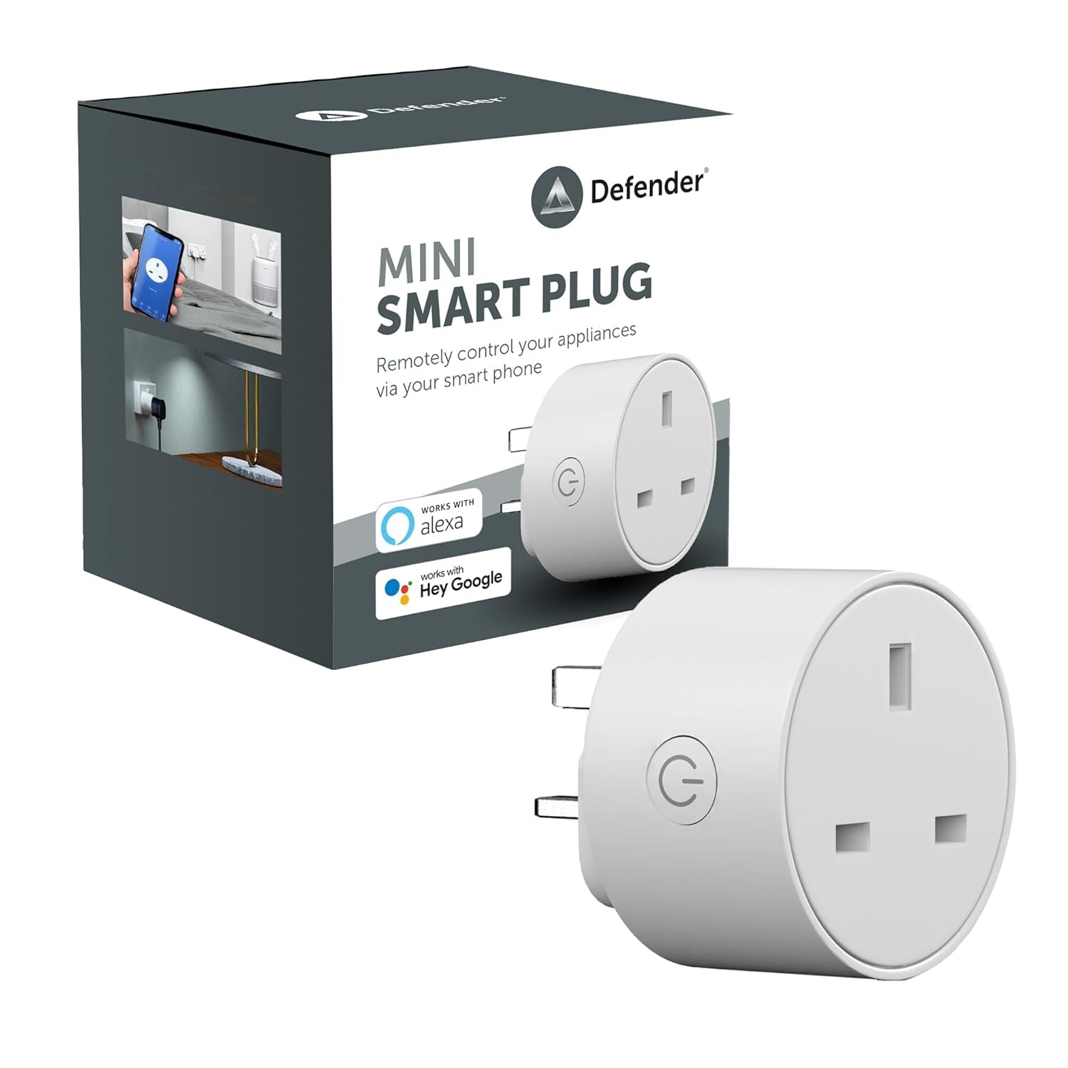 Defender Smart Plug - Alexa & Google Home Compatible 1 Pack (R37)