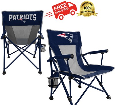 new ''Your Team'' NFL Fold Arm Chair Cup Holder Carry Bag Shoulder Strap Mesh Back