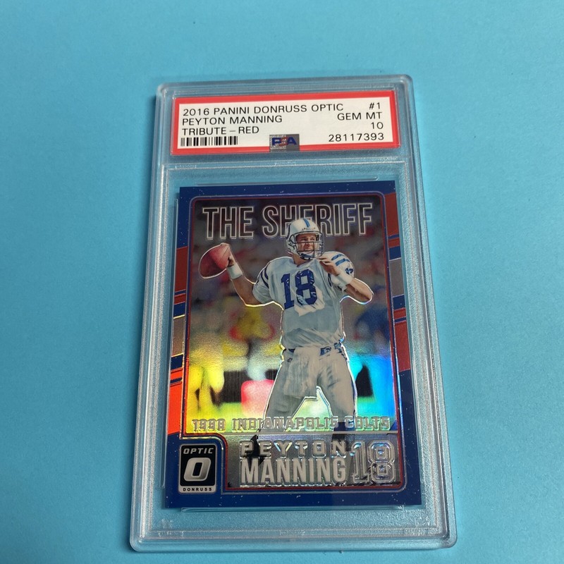 Psa 10 Peyton Manning ‘16 Optic Red Prizm The Sheriff Peyton Manning Colts 91/99