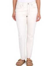 Seven 7 Ladies High Rise Slim Straight Jean Size 10 Bone NEW