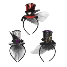 Kids Fascinator Top Hat Headband Versatile Tophat Hair Hoop for Halloween Party