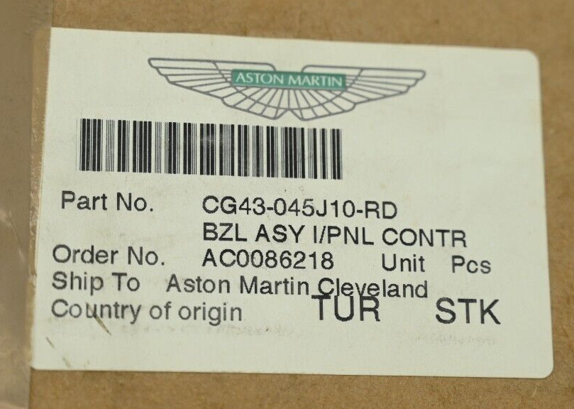 Genuine OEM Aston Martin Center Bezel ASY Instrument Panel P/N CG43-045J10-RD