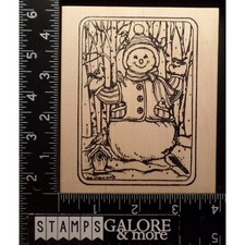 Northwoods Rubber Stamps SNOWMAN BIRCH TREES CARDINAL BIRDHOUSE CHRISTMAS 1440