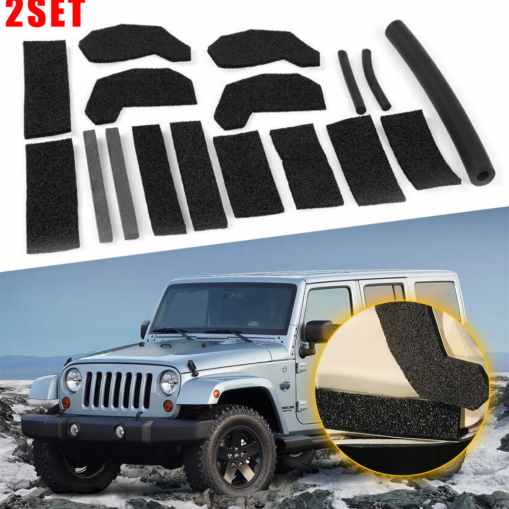 2Set Hard Top Seal Kit for 2007-2018 Jeep Wrangler JK 17-Piece Interior Accessories