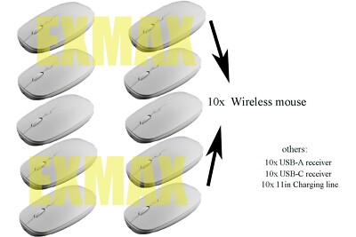EXMAX 2.4G Wireless Chargeable optical slim mice Dual mode for Notebook White*10