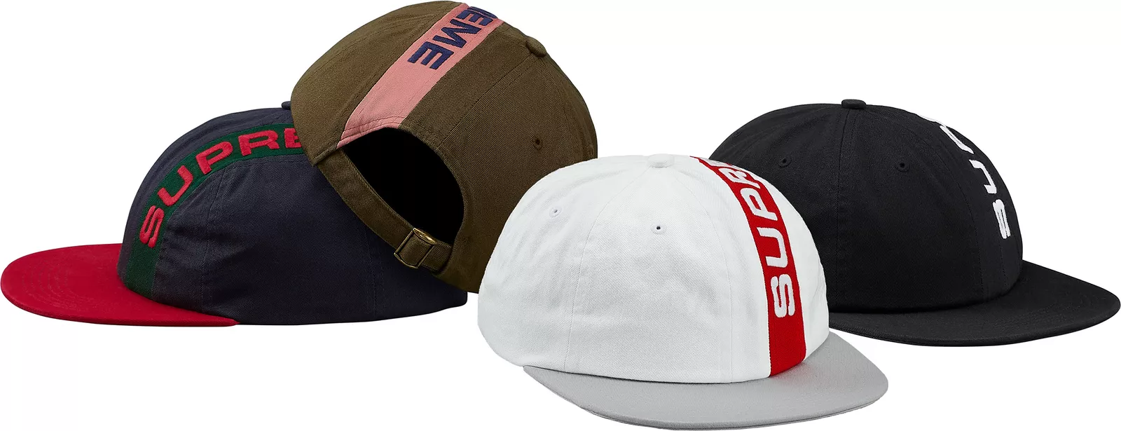 Casquette Supreme Stripe 6 panneaux noir blanc F/W 18