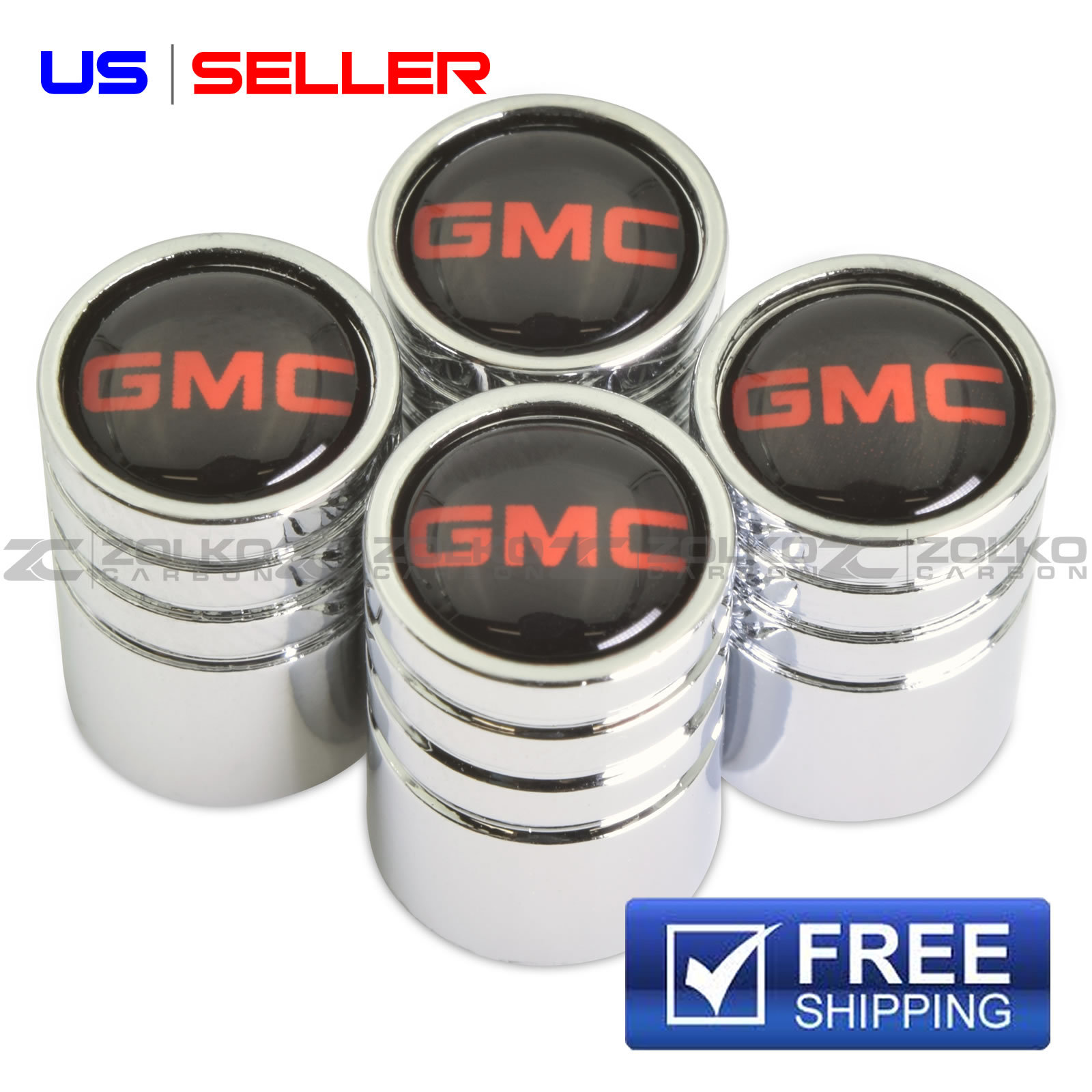 GMC VALVE STEM CAPS WHEEL TIRE CHROME US SELLER VE57 eBay
