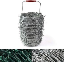 Stacheldraht verzinkt/grün Zaunschutz Absperrdraht Klingeldraht viele Längen