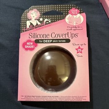 2 Hollywood Fashion Secrets Silicone Nipple CoverUps 2 Pair DEEP DARK Skin Tone