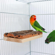 Cork Seat Board, Natural Wooden Parrot Bird Perch Stand, Natural Wooden Bird Cag