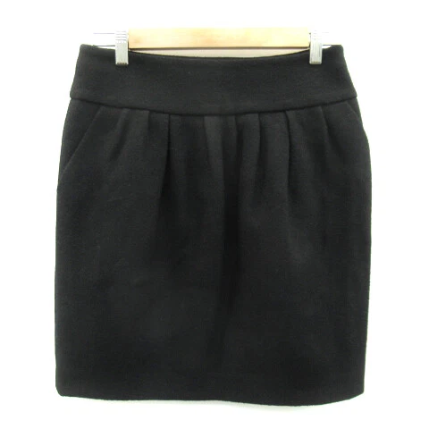 Adore Cocoon Skirt Tight Knee Length Plain Wool 38 Black /Yk14 Women