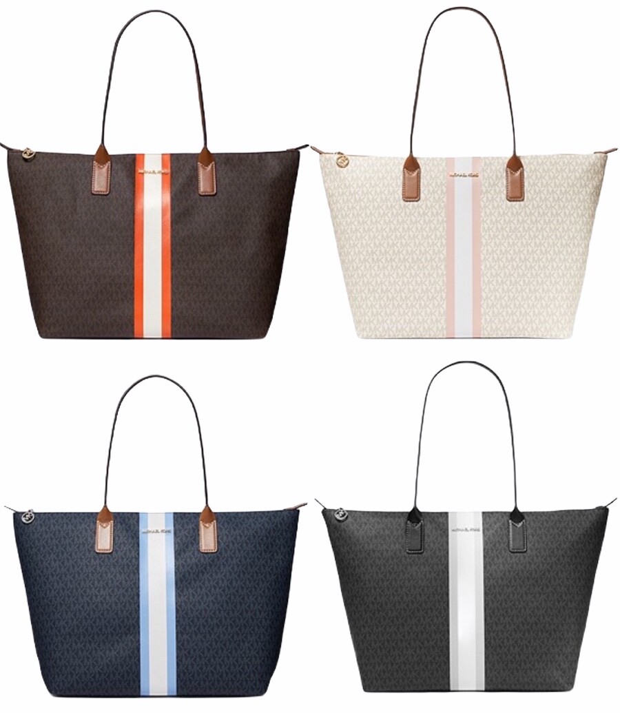 women's michael kors stripe travel tote bag