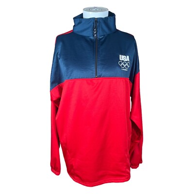 USA Olympics Team London Men's XXL 1/4 Zip Pullover Jacket Embroidered