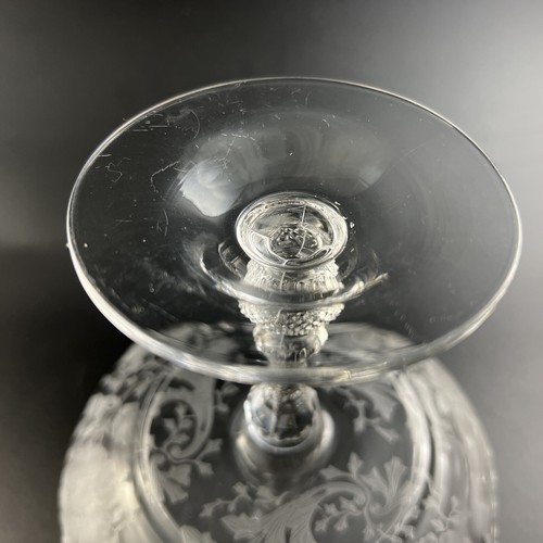 Vintage Cambridge Elegant Glass No. 3500 Gadroon WILDFLOWER Etch 5" Compote - Picture 9 of 11