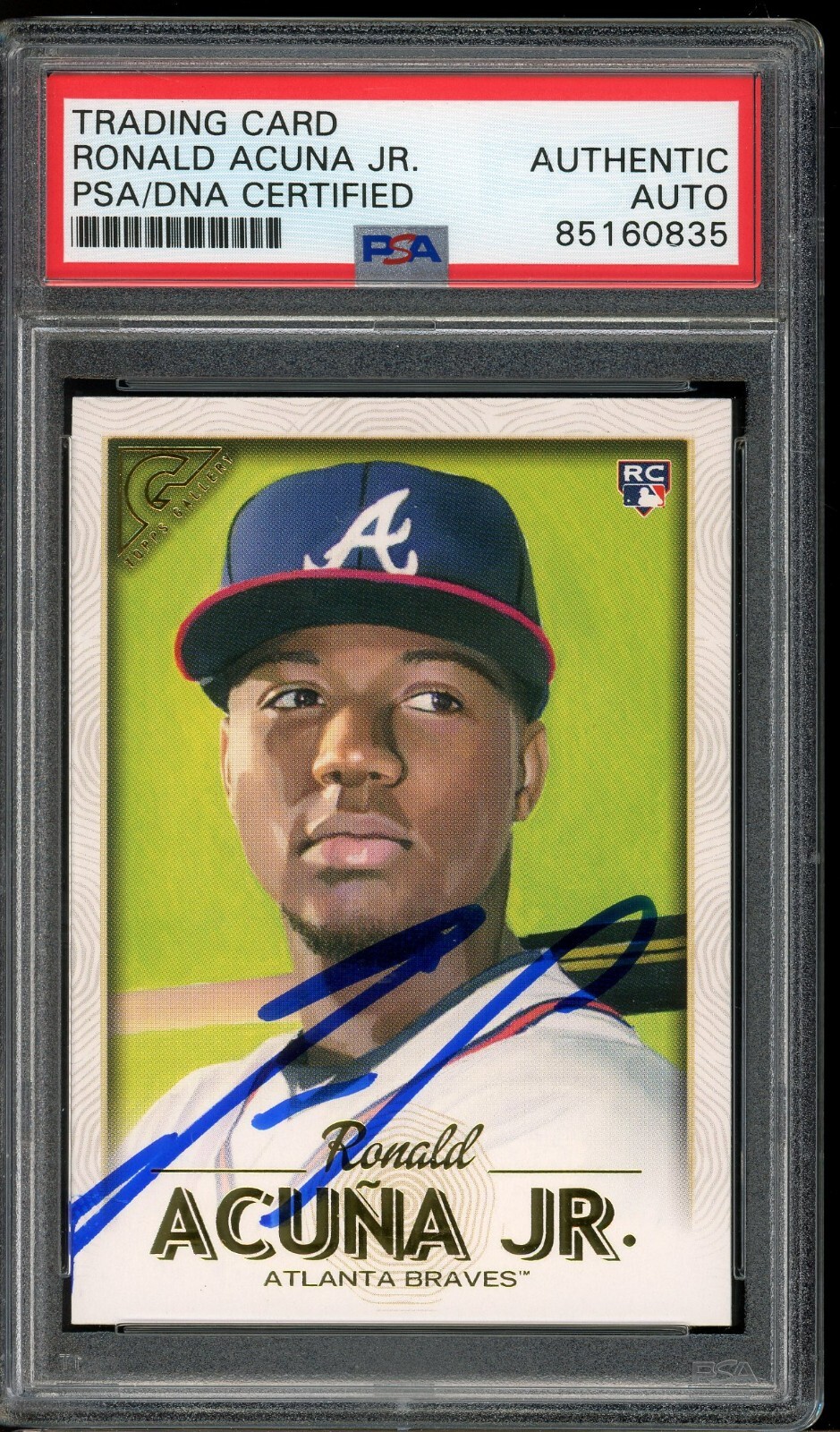 Ronald Acuna Jr. Signed 2018 Topps Gallery Rookie (PSA/DNA)
