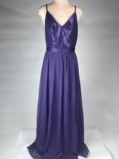 Vera Wang White - Purple Sequin Gown - Size 4 - Slightly Dirty Hem