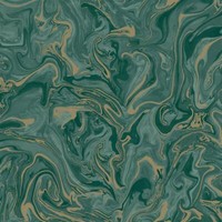 Fine Decor Liquid Marmor Tapete Abstrakt Metallisch Gold SmaragdgrüN FD43058