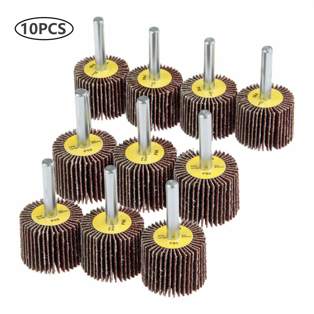 10 X Fächerschleifer 16/20mm Schleifstift Schleifmop 3mm Schaft Für Dremel K80 E - Foto 3