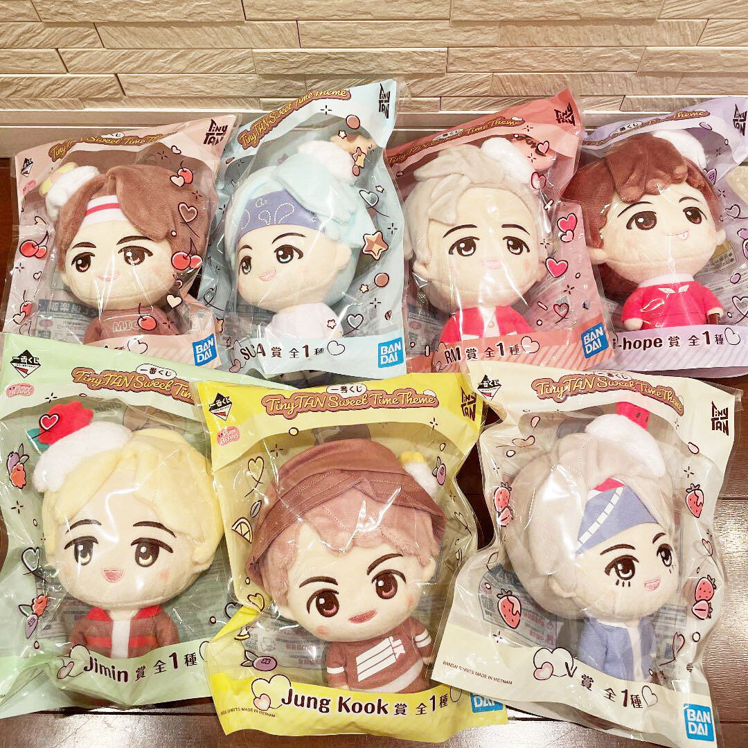 BTS sweet time ぬいぐるみセット BTS TinyTAN Sweet Time Theme Ichiban Kuji Plush Doll Stuffed
