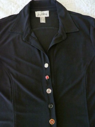 Joseph Ribkoff Fine Knit "Nothing Matches Buttons" Ruffle Tunic or Mini Dress~10 - Picture 6 of 12