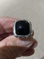 Black Onyx and Sterling Ring
