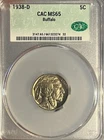 1938-D CAC MS65 PQ+ Buffalo Nickel