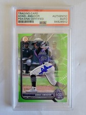 Adael Amador Bowman Green Paper 123/399 Autograph Card PSA/DNA Certified
