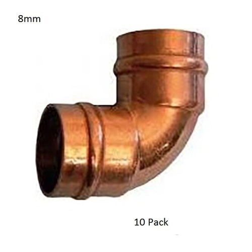 8mm Elbow Solder Ring Copper Pipe Fitting Pack of 10 Yorkshire Type Gas Water eBay